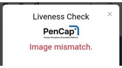 Liveness Test on PenCom Pension Recapture Failing